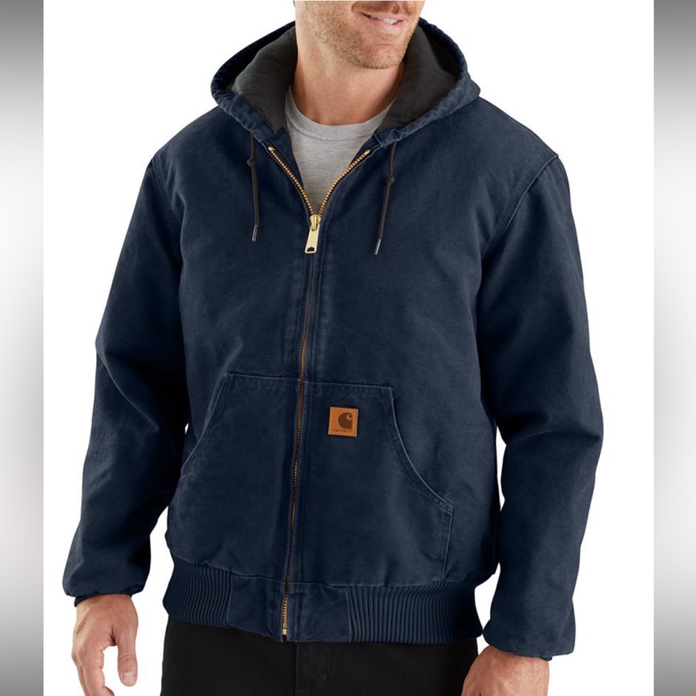 Carhartt J130 - Sandstone Duck Active Jacket - Quilted Flannel Lined midnight